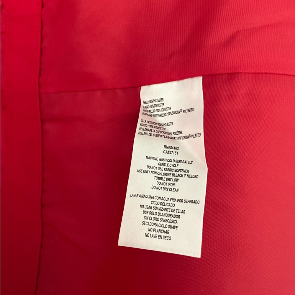 NWT Tommy Hilfiger Woman’s Winter Coat Quilted Jacket Red Coat - Picture 10 of 10